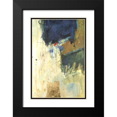 Cobalt Days I Black Modern Wood Framed Art Print with Double Matting by Combs, Joyce