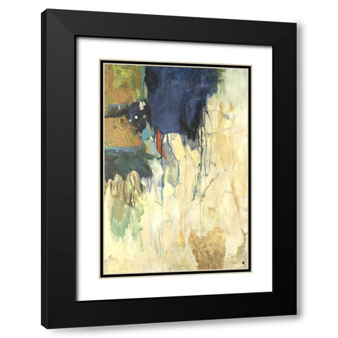 Cobalt Days II Black Modern Wood Framed Art Print with Double Matting by Combs, Joyce