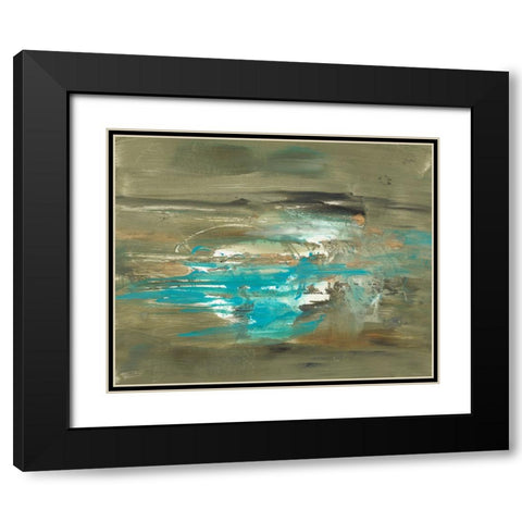 Misty Lake I Black Modern Wood Framed Art Print with Double Matting by Combs, Joyce