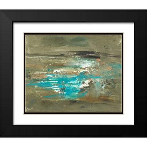 Misty Lake I Black Modern Wood Framed Art Print with Double Matting by Combs, Joyce
