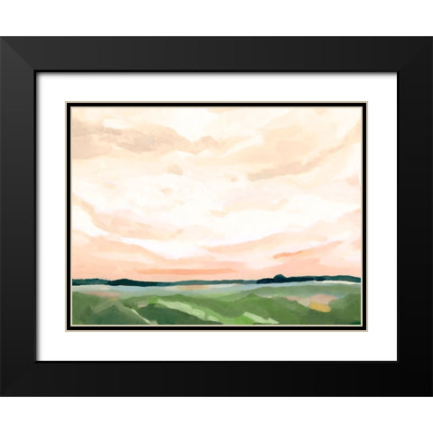 Coral Skies I Black Modern Wood Framed Art Print with Double Matting by Caroline, Emma