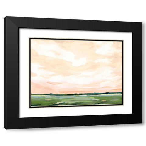 Coral Skies II Black Modern Wood Framed Art Print with Double Matting by Caroline, Emma