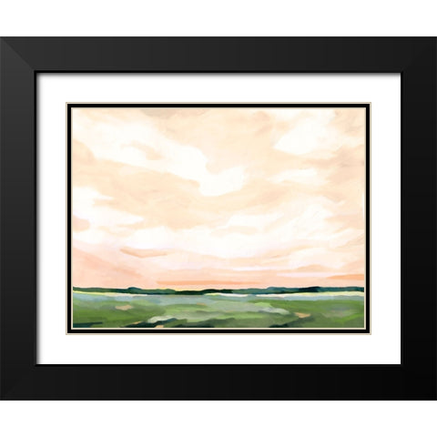 Coral Skies II Black Modern Wood Framed Art Print with Double Matting by Caroline, Emma