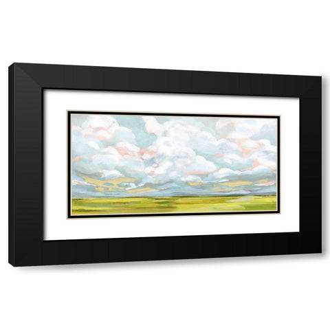 Citron Horizons I Black Modern Wood Framed Art Print with Double Matting by Barnes, Victoria