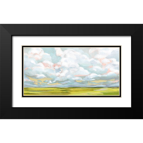 Citron Horizons I Black Modern Wood Framed Art Print with Double Matting by Barnes, Victoria