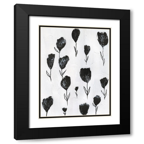 Pressed Poppurri II Black Modern Wood Framed Art Print with Double Matting by Lam, Vanna