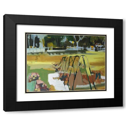 Swings Black Modern Wood Framed Art Print with Double Matting by Ferrell, Erin McGee