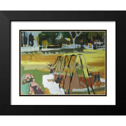 Swings Black Modern Wood Framed Art Print with Double Matting by Ferrell, Erin McGee