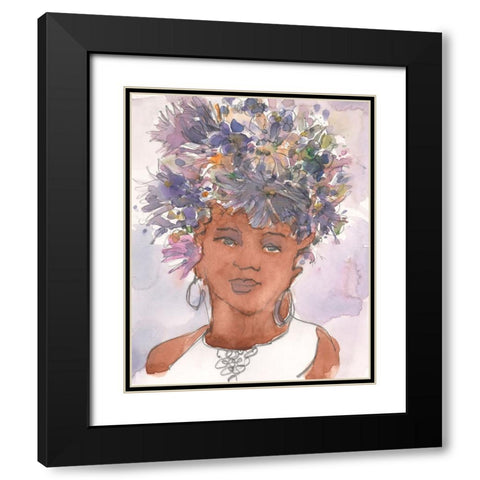 A Sister Moment I Black Modern Wood Framed Art Print with Double Matting by Dixon, Samuel