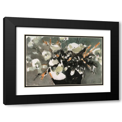 Dark Flower Aesthetic  II Black Modern Wood Framed Art Print with Double Matting by Dixon, Samuel