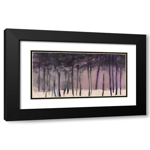 Misty Tree Line II Black Modern Wood Framed Art Print with Double Matting by Dixon, Samuel