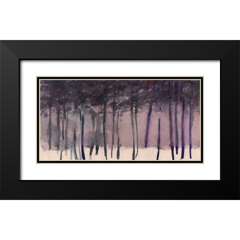 Misty Tree Line II Black Modern Wood Framed Art Print with Double Matting by Dixon, Samuel