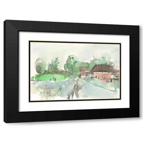 The Landscape Background II Black Modern Wood Framed Art Print with Double Matting by Dixon, Samuel