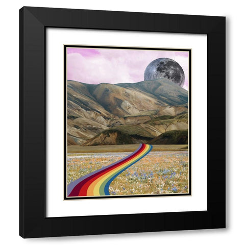 Rainbow Field I Black Modern Wood Framed Art Print with Double Matting by Wang, Melissa