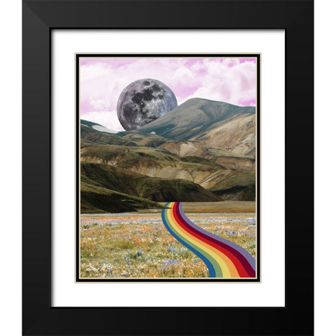 Rainbow Field II Black Modern Wood Framed Art Print with Double Matting by Wang, Melissa