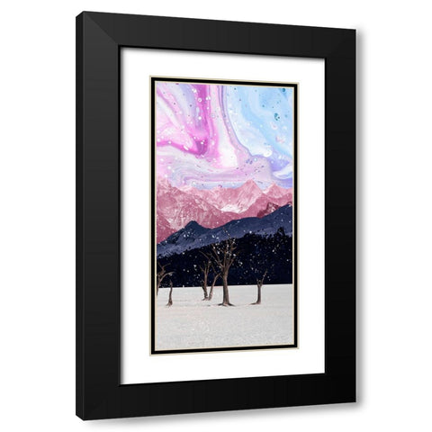 Violet Valleys I Black Modern Wood Framed Art Print with Double Matting by Wang, Melissa