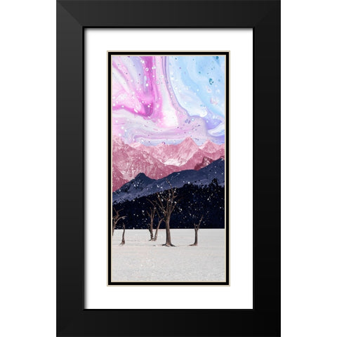 Violet Valleys I Black Modern Wood Framed Art Print with Double Matting by Wang, Melissa