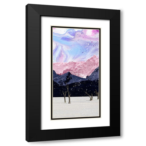 Violet Valleys II Black Modern Wood Framed Art Print with Double Matting by Wang, Melissa