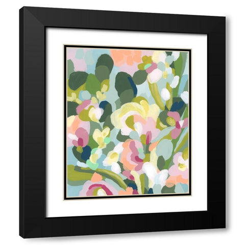 Dew Drop Flowers II Black Modern Wood Framed Art Print with Double Matting by Vess, June Erica