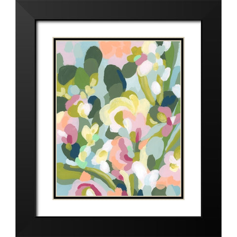 Dew Drop Flowers II Black Modern Wood Framed Art Print with Double Matting by Vess, June Erica