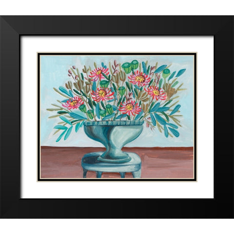 Spring Vase on Pedestal I Black Modern Wood Framed Art Print with Double Matting by Wang, Melissa