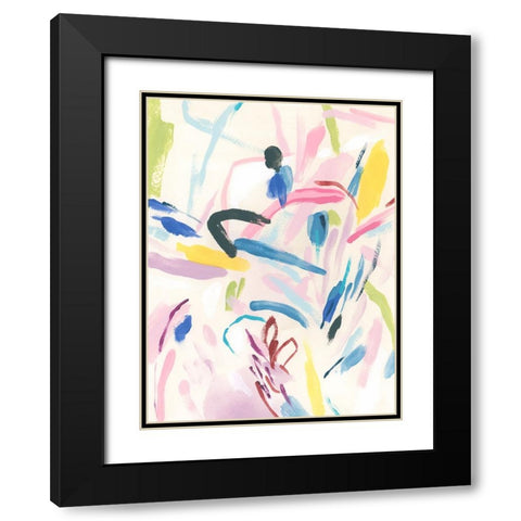 Petit Allegro II Black Modern Wood Framed Art Print with Double Matting by Vess, June Erica