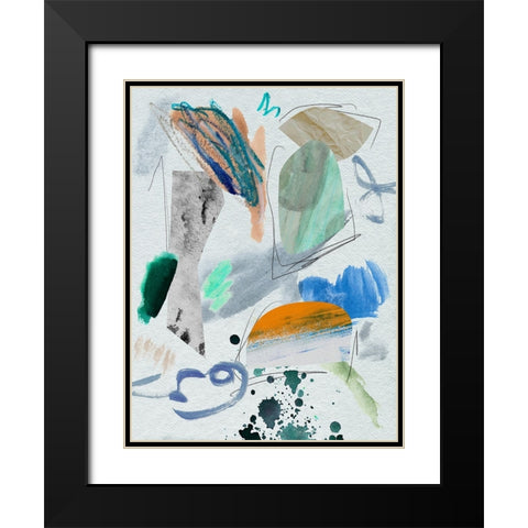 Ocean Surface II Black Modern Wood Framed Art Print with Double Matting by Wang, Melissa