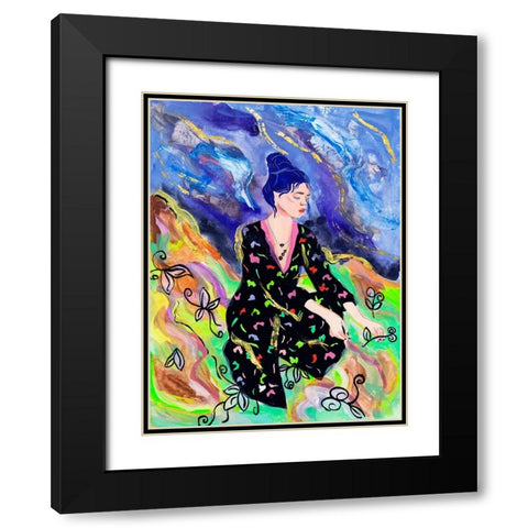 Night Galaxy IV Black Modern Wood Framed Art Print with Double Matting by Wang, Melissa