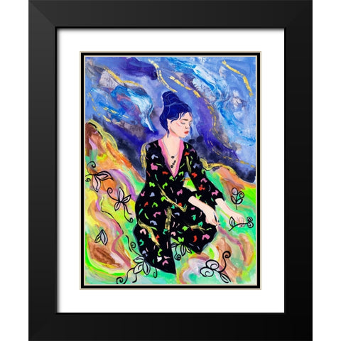 Night Galaxy IV Black Modern Wood Framed Art Print with Double Matting by Wang, Melissa