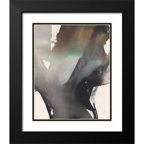 Onyx Wash I Black Modern Wood Framed Art Print with Double Matting by Goldberger, Jennifer