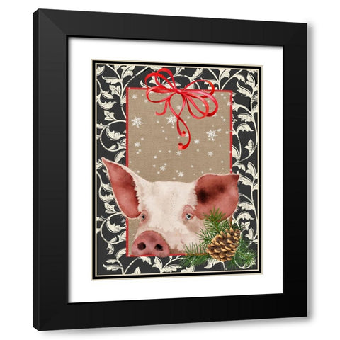 County Christmas Farm II Black Modern Wood Framed Art Print with Double Matting by Reynolds, Jade