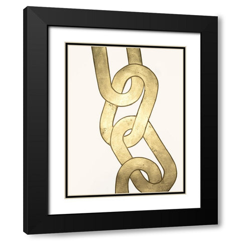 Gold Chains I Black Modern Wood Framed Art Print with Double Matting by Lam, Vanna