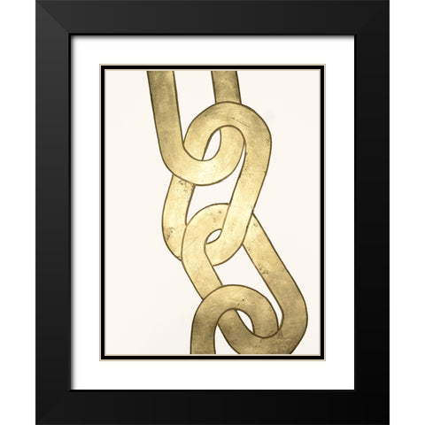 Gold Chains I Black Modern Wood Framed Art Print with Double Matting by Lam, Vanna