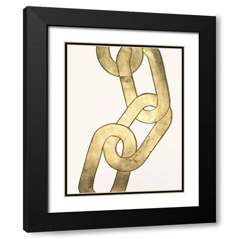 Gold Chains II Black Modern Wood Framed Art Print with Double Matting by Lam, Vanna