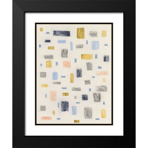 Free Blocks II Black Modern Wood Framed Art Print with Double Matting by Lam, Vanna