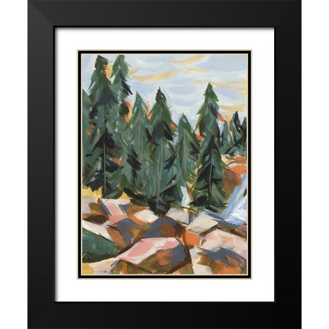 Forest Scape I Black Modern Wood Framed Art Print with Double Matting by Wang, Melissa