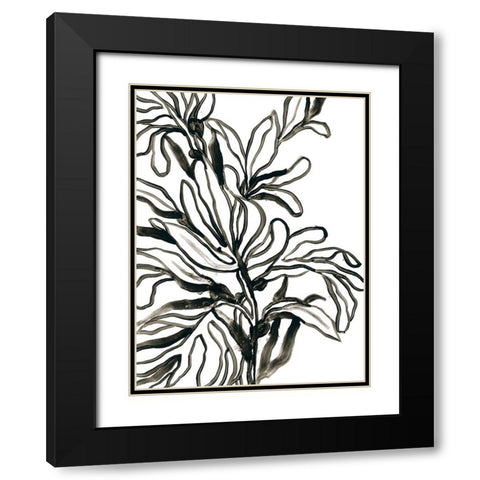 Kelp Contour II Black Modern Wood Framed Art Print with Double Matting by Vess, June Erica