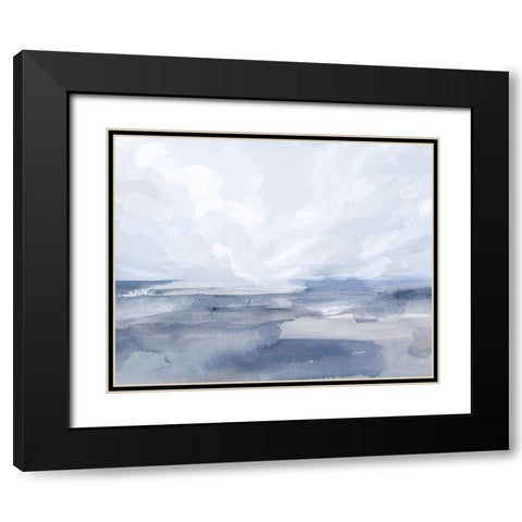 Periwinkle Seas I Black Modern Wood Framed Art Print with Double Matting by Barnes, Victoria