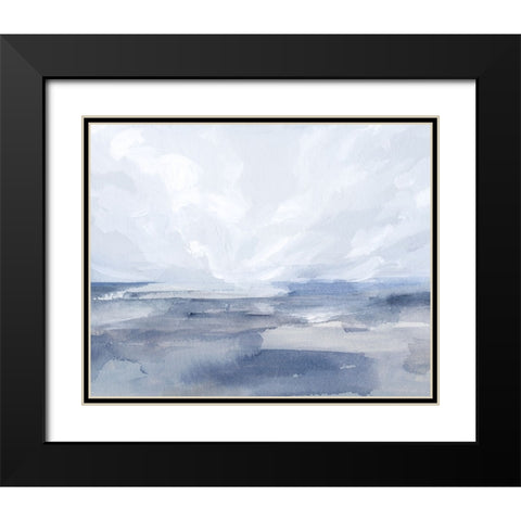 Periwinkle Seas I Black Modern Wood Framed Art Print with Double Matting by Barnes, Victoria