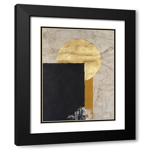 Adorned Geometric I Black Modern Wood Framed Art Print with Double Matting by Willett, Michael