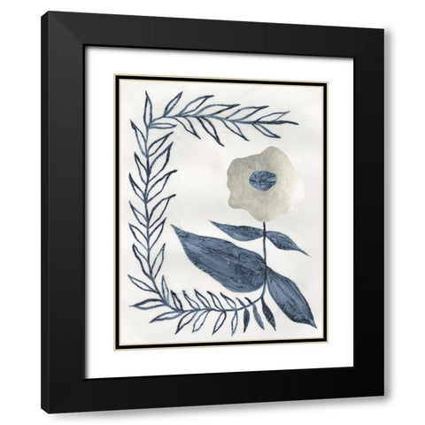 Royal Corolla II Black Modern Wood Framed Art Print with Double Matting by Lam, Vanna