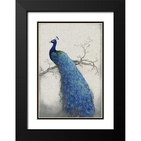 Peacock Blue II Black Modern Wood Framed Art Print with Double Matting by OToole, Tim