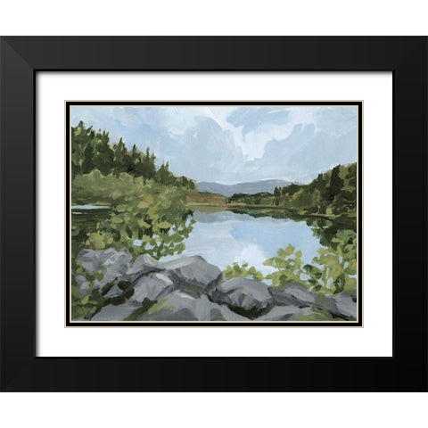 Lake Overlook I Black Modern Wood Framed Art Print with Double Matting by Barnes, Victoria