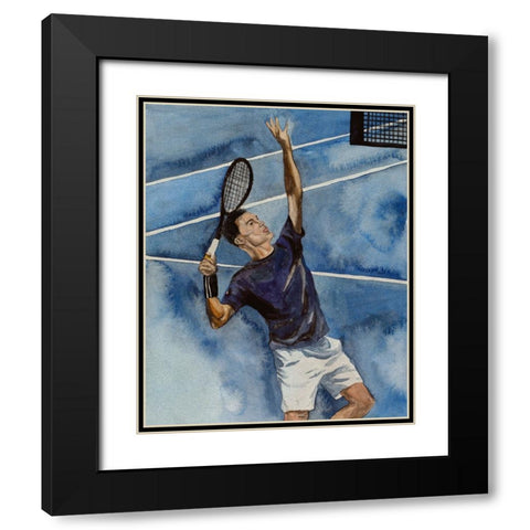 Tennis Court I Black Modern Wood Framed Art Print with Double Matting by Wang, Melissa