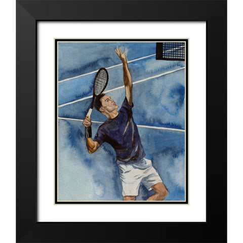 Tennis Court I Black Modern Wood Framed Art Print with Double Matting by Wang, Melissa