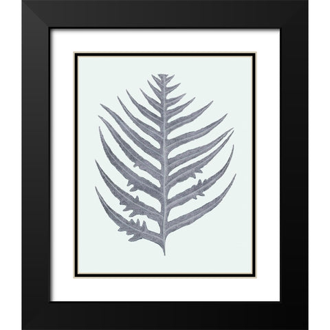 Antique Silver Ferns IV Black Modern Wood Framed Art Print with Double Matting by Vision Studio