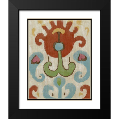 Tribal Ikat I Black Modern Wood Framed Art Print with Double Matting by Zarris, Chariklia