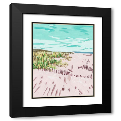 Beach Fence II Black Modern Wood Framed Art Print with Double Matting by Wang, Melissa