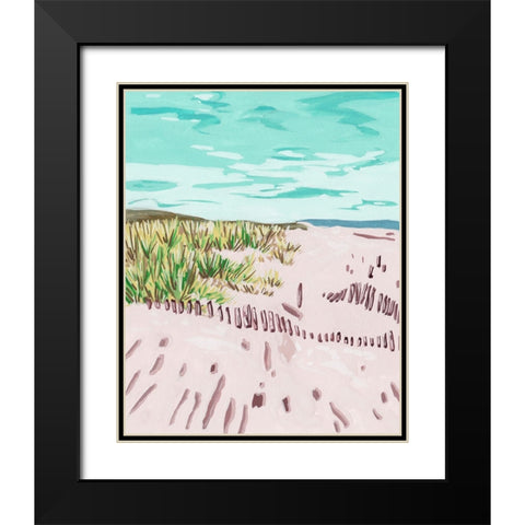 Beach Fence II Black Modern Wood Framed Art Print with Double Matting by Wang, Melissa