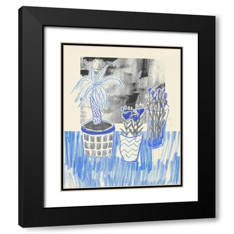 Plant Family II Black Modern Wood Framed Art Print with Double Matting by Wang, Melissa